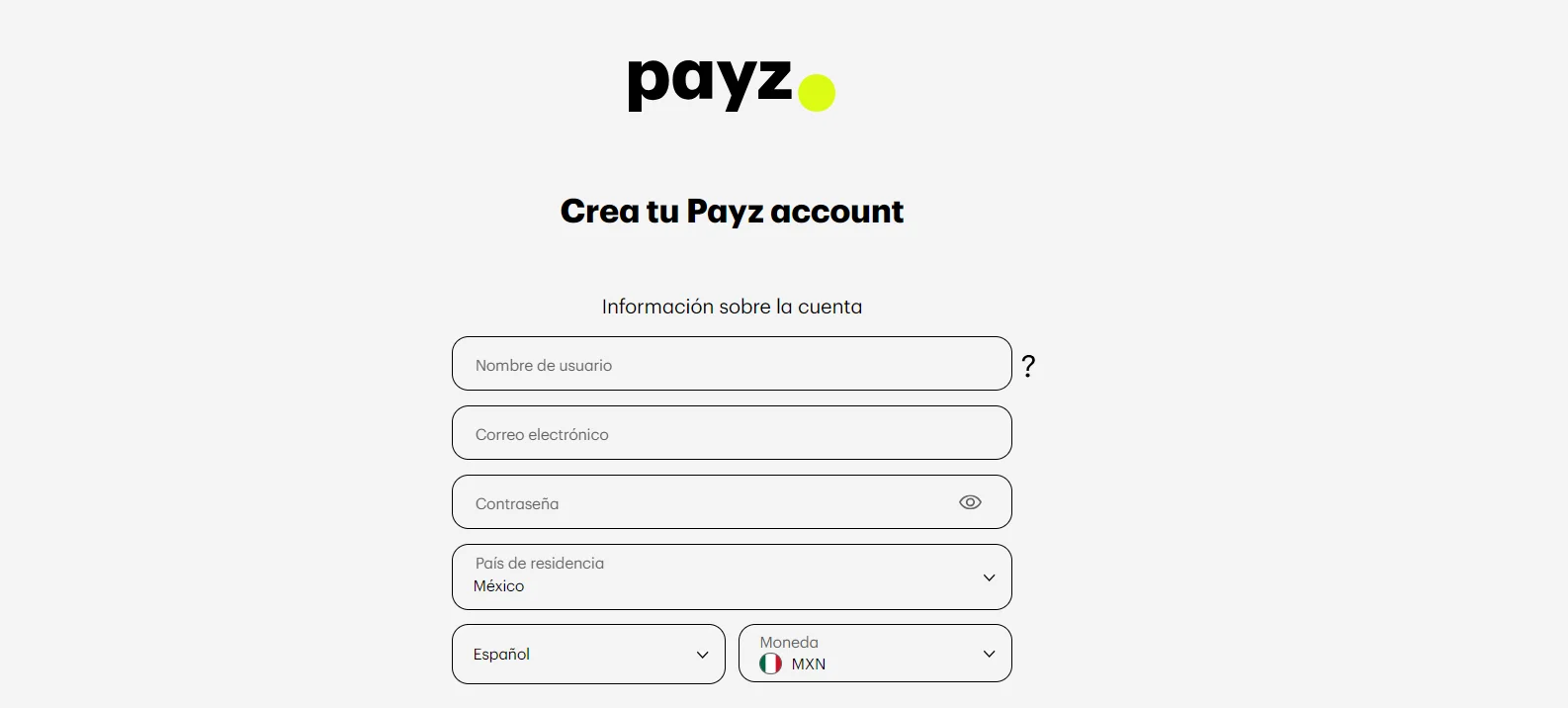 Crea una cuenta gratis formulario registro